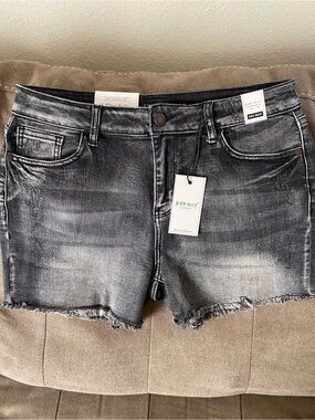 Judy Blue Black Washed High-Rise Denim Shorts